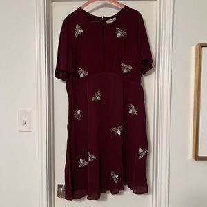 Anthropologie embroidered detail dress